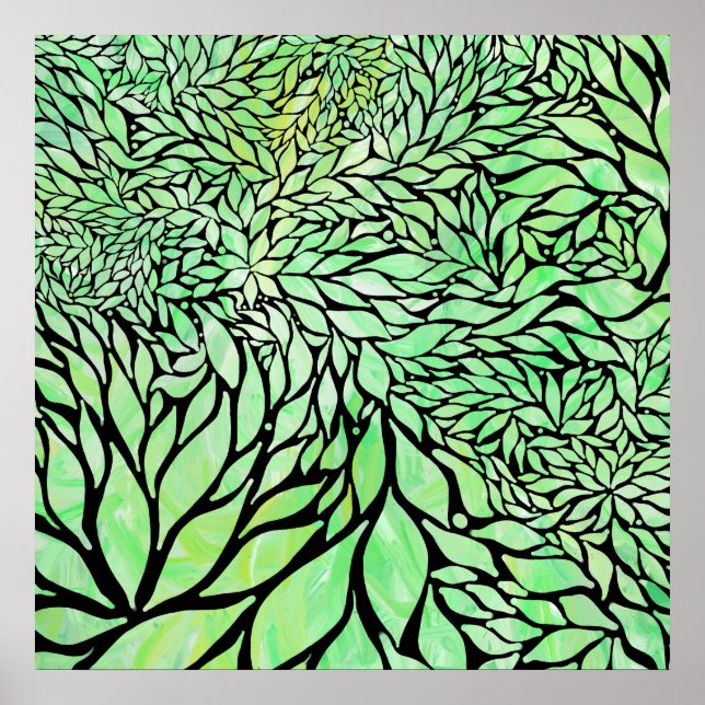 Resumen de la impresión de lienzo de diseño de hoj (Frente)