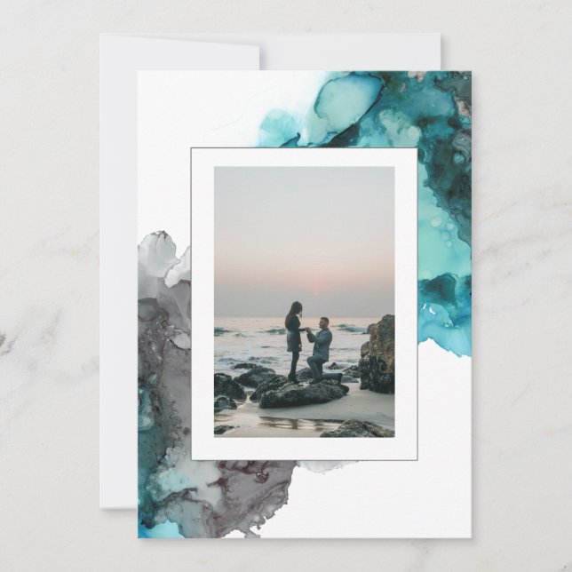 Resumen de la invitación a la boda fotográfica mod (Anverso)