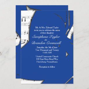 Resumen de la invitación al Boda de música azul