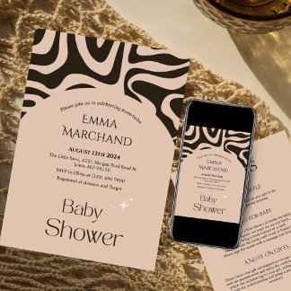 Resumen de la invitación de Boho Baby Shower