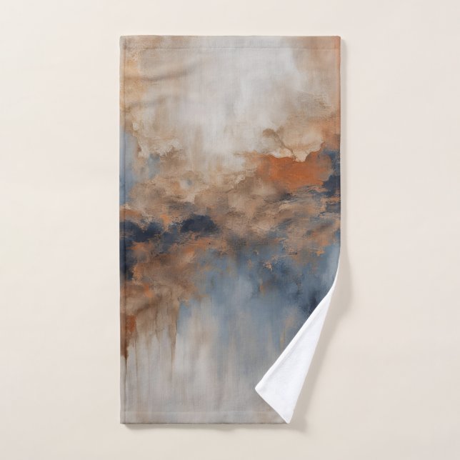 Resumen de la Marina Naranja Dusty Blue Burnt (Toalla de mano)