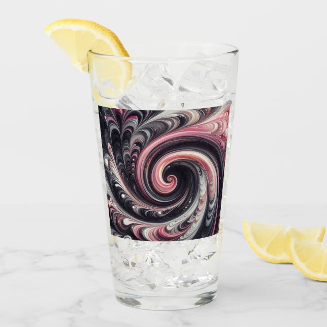 Resumen de la modernidad Swirling rosa, negro y bl (Anverso (hielo))