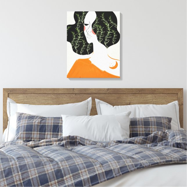 Resumen de la mujer arte mínimo de pared impreso r (Insitu(Dormitorio))