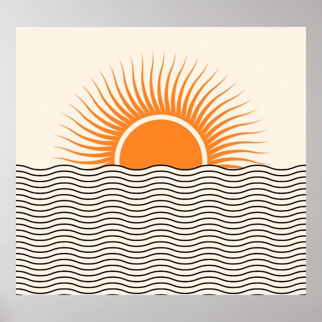 Resumen de la puesta de sol: decoración geométrica (Frente)