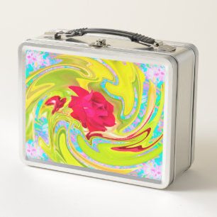 Resumen de la rosa roja en el remolino amarillo y 