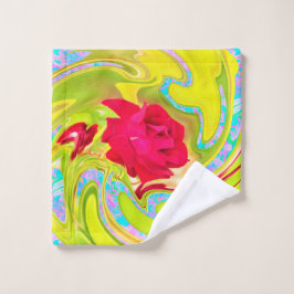 Resumen de la rosa roja en el remolino amarillo y 