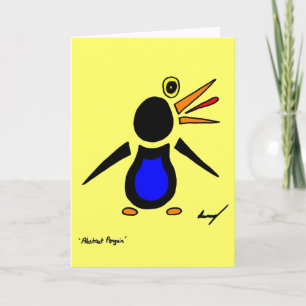 Resumen de la tarjeta de saludo pingüino - Amarill