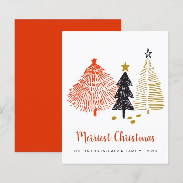 Resumen de la tarjeta de vacaciones de Navidad par (Anverso / Reverso)