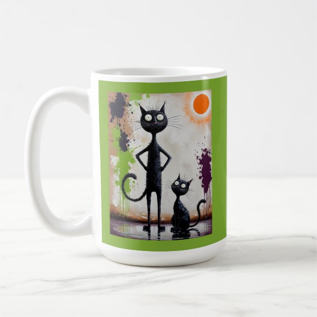 Resumen de la taza de arte gato - Surreal colorida (Izquierda)