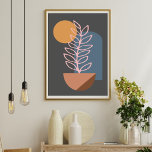 Resumen de la Tierra Arte Botánico Geométrico en G<br><div class="desc">Resumen de la tierra Arte Botánico Geométrico en Poster gris</div>
