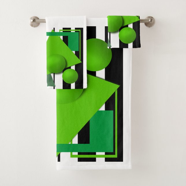 Resumen de las formas geométricas de neón verde es (In situ)