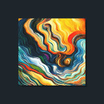 Resumen de las ondas de color del arte moderno<br><div class="desc">Este moderno diseño abstracto es llamativo y constituye una verdadera expresión con sus ricos colores de joyas y sus olas de textura. Viviente e impresionante. Creado por Simply Farmhouse Press.</div>