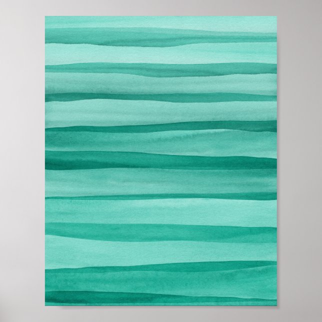 Resumen de líneas de acuarela verde arte (Frente)