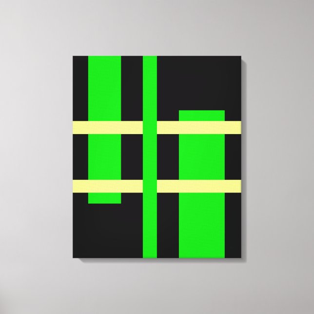 Resumen de líneas de arte moderno verde amarillo n (Anverso)