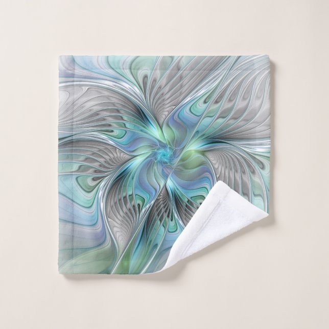 Resumen de mariposa azul verde azul Fantasía arte  (Toallita)