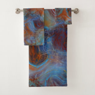 Resumen de mármol azul, rojo y óxido