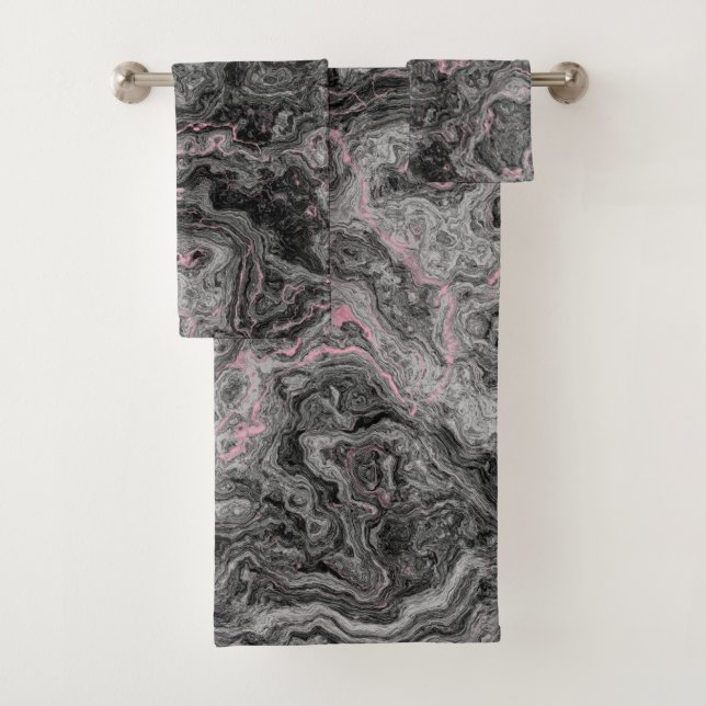 Resumen de mármol negro, rosa y gris (In situ)