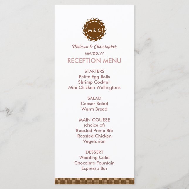 Resumen de menú Boda de flores / programa (Anverso)