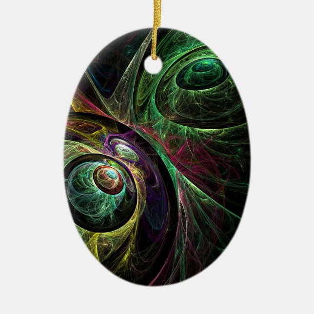 Resumen de Ojo a Ojo Ornamento de Arte Oval (Frente)