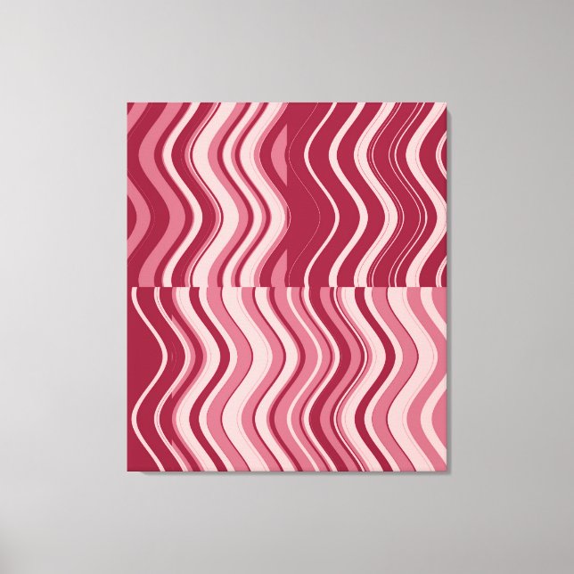 Resumen de ola rosa roja retro de arte (Anverso)