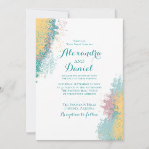 Resumen de patrón colorido. Invitación a la boda