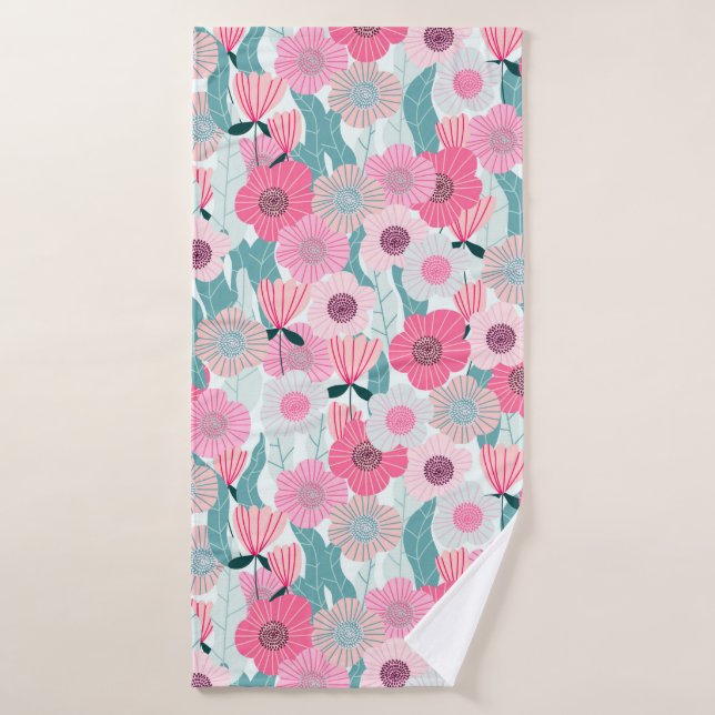 Resumen de patrones florales pastel. Hermoso pez r (Toalla de baño)