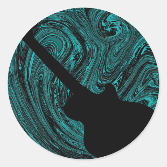 Resumen de Pegatinas de guitarra de Swirls, Verde  (Anverso)