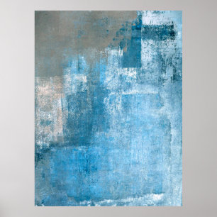 Resumen de pintura de arte gris y azul abstracto,
