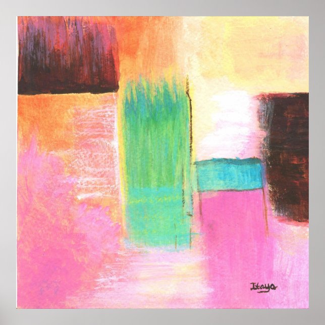 Resumen de pintura de paisaje de arte Naranja de c (Frente)