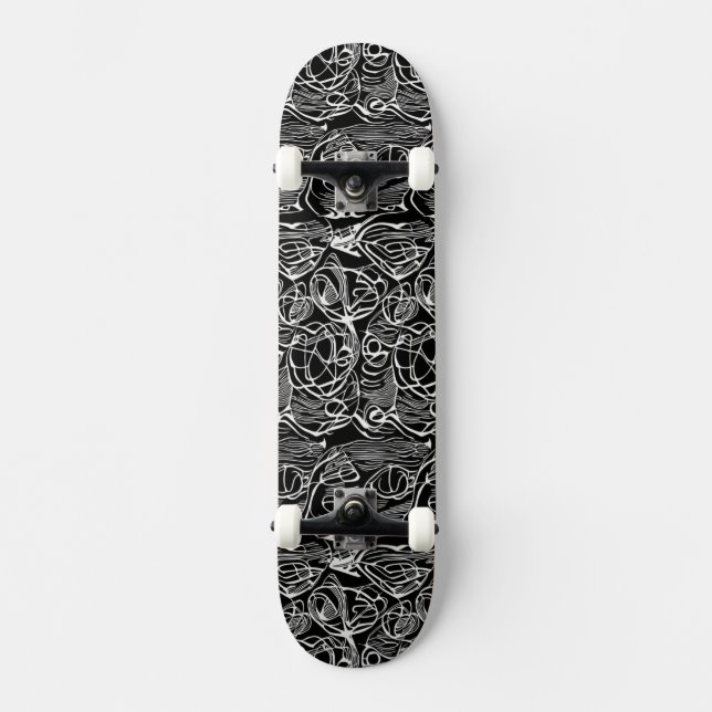 Resumen de skateboard en blanco y negro (Anverso)