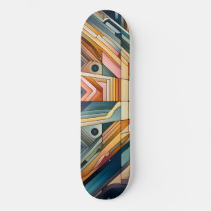 Resumen de Skateboard geométrica: negrita, colorid