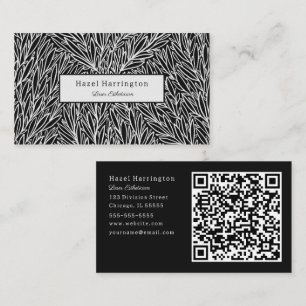 Resumen de tarjetas comerciales de código QR en bl