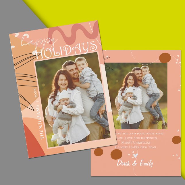 Resumen de Terracotta Diseño Foto Felices Fiestas (Abstract Terracotta Design Photo Happy Holidays)