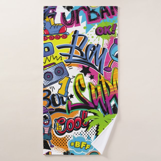 Resumen de un patrón de historietas impecables con (Toalla de baño)