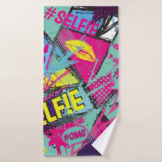 Resumen de un patrón sin fisuras con comicspeech d (Toalla de baño)