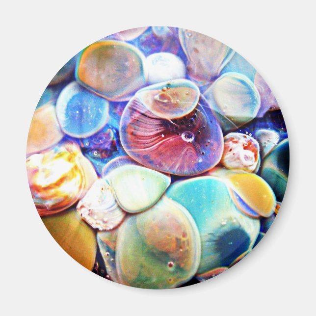 Resumen de vidrio lampwork imán de piedra subacuát (Frente)