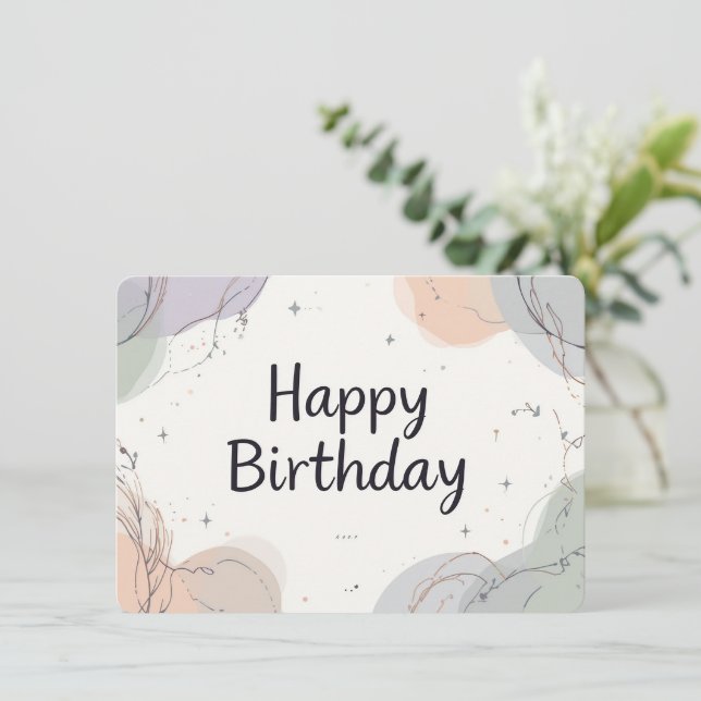 Resumen decorativo de la tarjeta de cumpleaños ele (Anverso de pie)