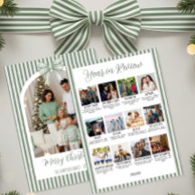 Resumen del año Arco de Navidad Foto y lazo verde