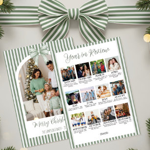 Resumen del año Arco de Navidad Foto y lazo verde
