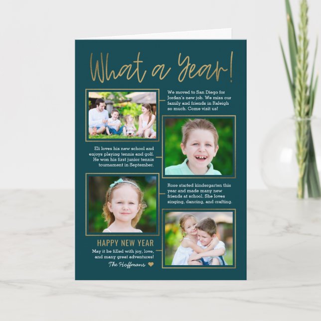 Resumen del año Color editable - Tarjeta fotográfi (Anverso)