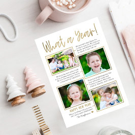 Resumen del año Color editable - Tarjeta fotográfi