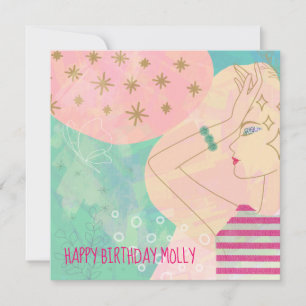 Resumen del dibujo de líneas de arte cara Verde az