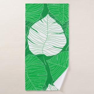 Resumen del diseño de pintura de hojas tropicales
