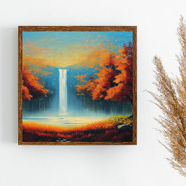 Resumen del paisaje forestal arte con árboles otoñ