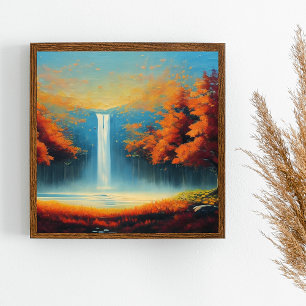 Resumen del paisaje forestal arte con árboles otoñ