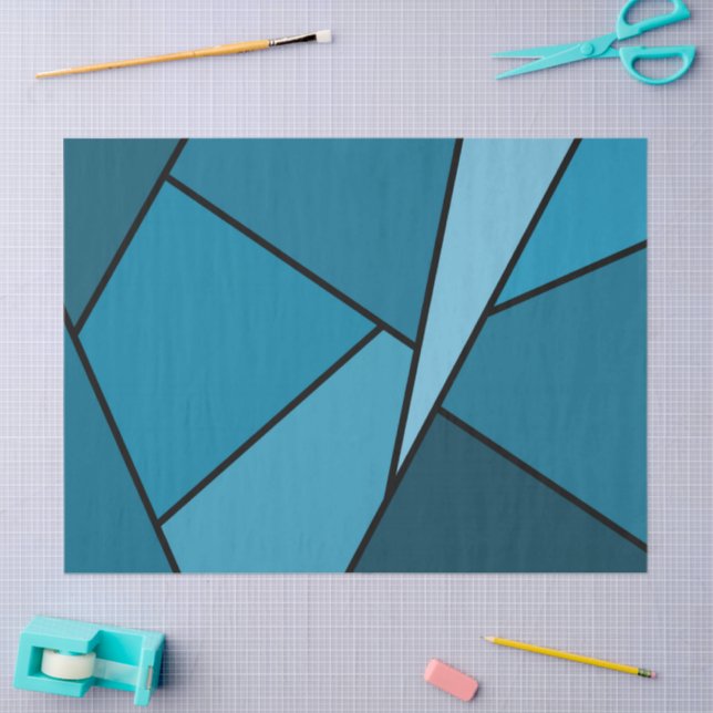 Resumen del papel de tejidos de polígonos Verde az (Artesanía)