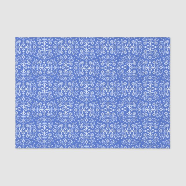 Resumen del papel del tejido azul de Damask (Anverso)