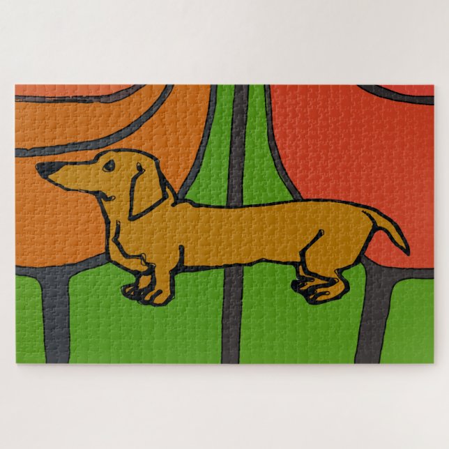 Resumen del rompecabezas de Dachshund Jigsaw (Horizontal)