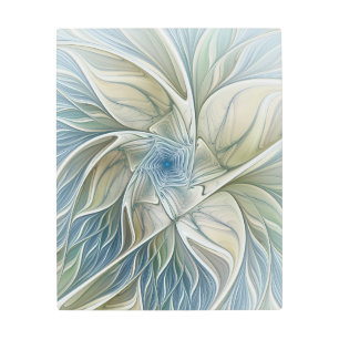 Resumen del sueño floral Arte fractal de caqui azu