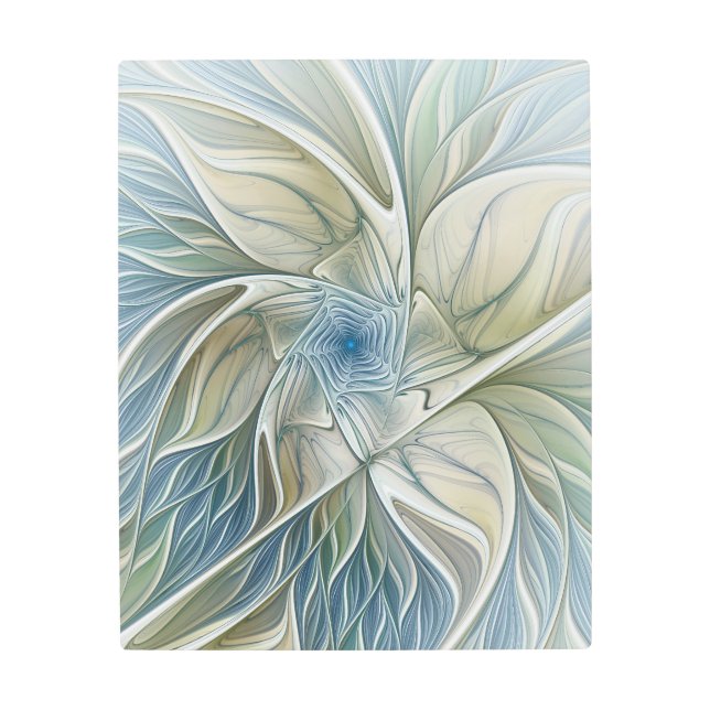 Resumen del sueño floral Arte fractal de caqui azu (Anverso)